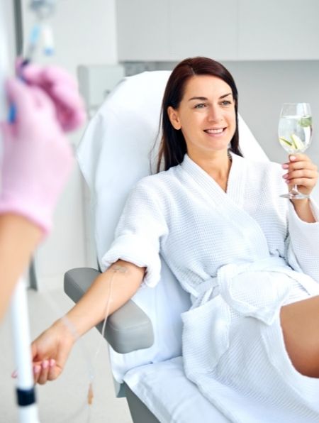Women enjoying a wellness iv treatment